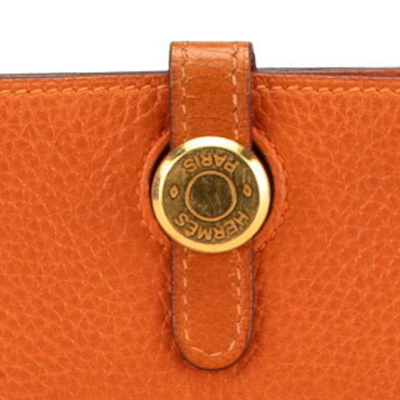 Hermes Dogon Wallet Orange Taurillon Clemence s - Picture 4 of 8